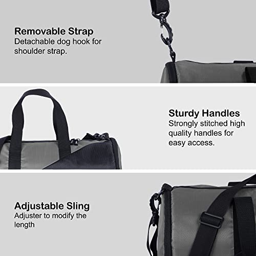 NABAAT Polyester Gym Bags for Men and Women Duffle Bag/Sports Bag/Shoulder Side Bag for Travel, Water Resistant with Shoe Compartment (Grey_Black, GMB-GRBK2) - Image 3