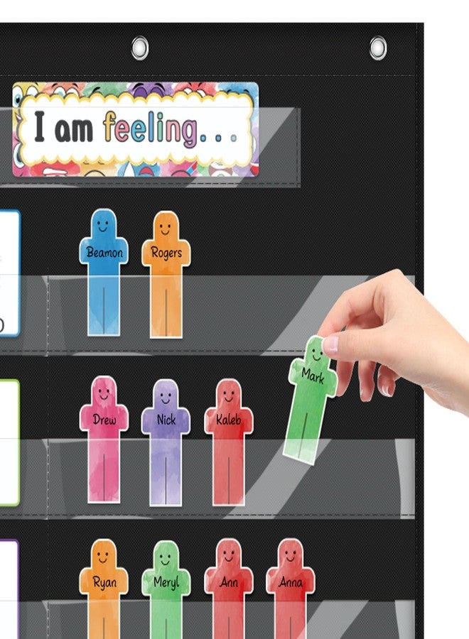 Amzoya Feeling and Emotions Pocket Chart for Classroom Management Feelings Emotions Tracker for Kids Toddler Back to School Supplies Recognition Tool - Image 5