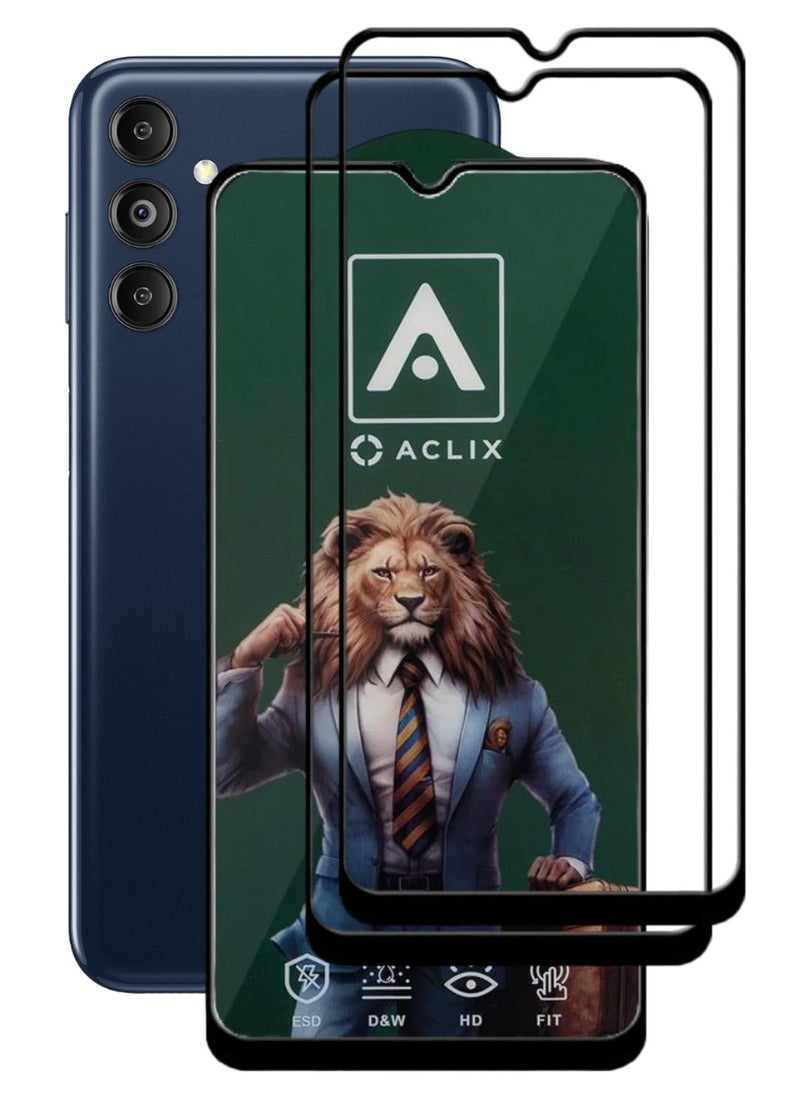 ACLIX 2 Pieces Antistatic ESD Dustproof Premium Quality High Definition Tempered Glass Screen Protector Designed For Samsung Galaxy M14 - Image 1