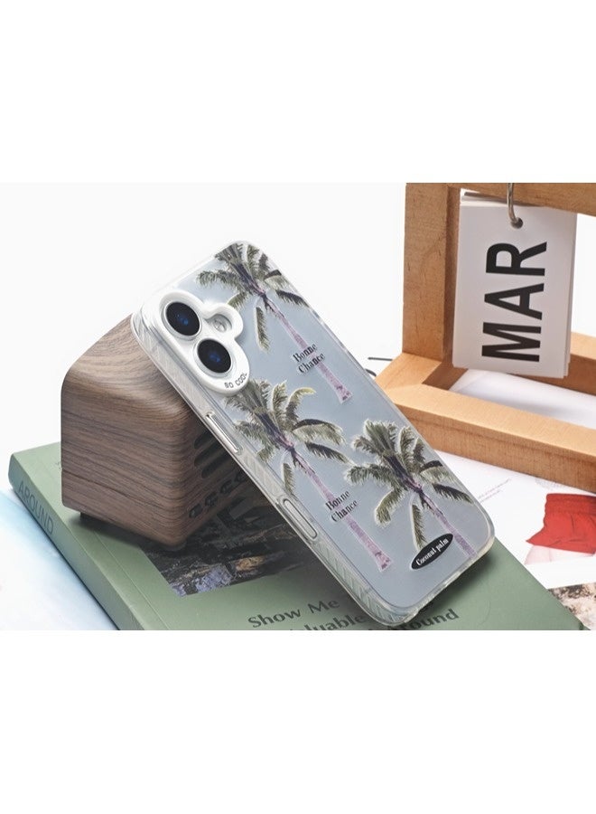 ShebSheb iPhone 16 Palm Tree Phone Case, Shiny Silver Tropical Romantic Style, Electroplated Craft with Layered Aesthetic, Drop-Proof, Scratch-Resistant, and Shockproof - Image 5