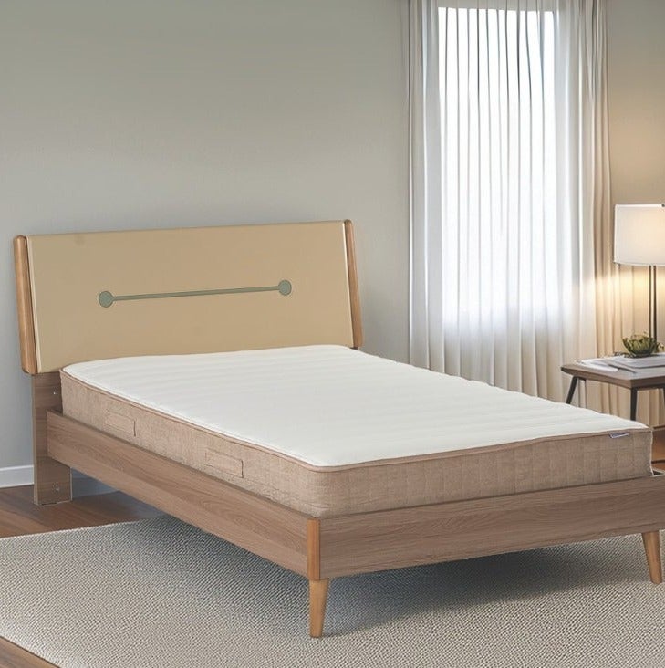 ROYALOAK Bloomz Bonnell Spring Mattress 8 Inches | Luxury Knitted Fabric | PU Foam with Bonnell Spring Support | Ideal Single Bed Mattress | Designed for Lasting Comfort and Daily Use