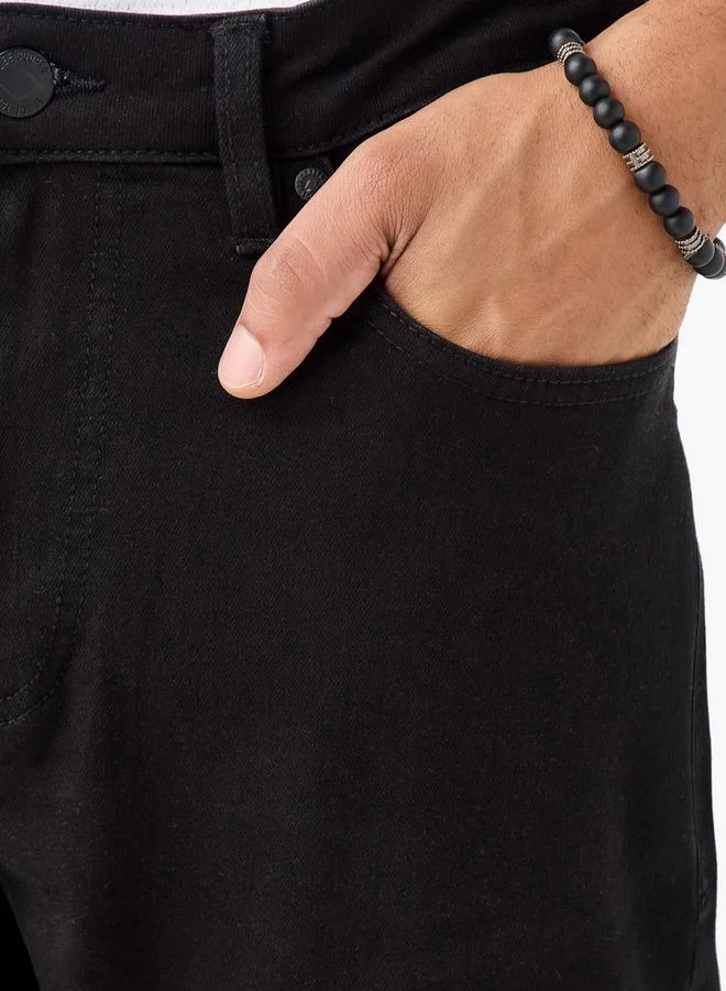 Lee Cooper Black Lee Cooper Skinny Fit Jeans with Button Closure and Pockets for Men | Best Price UAE