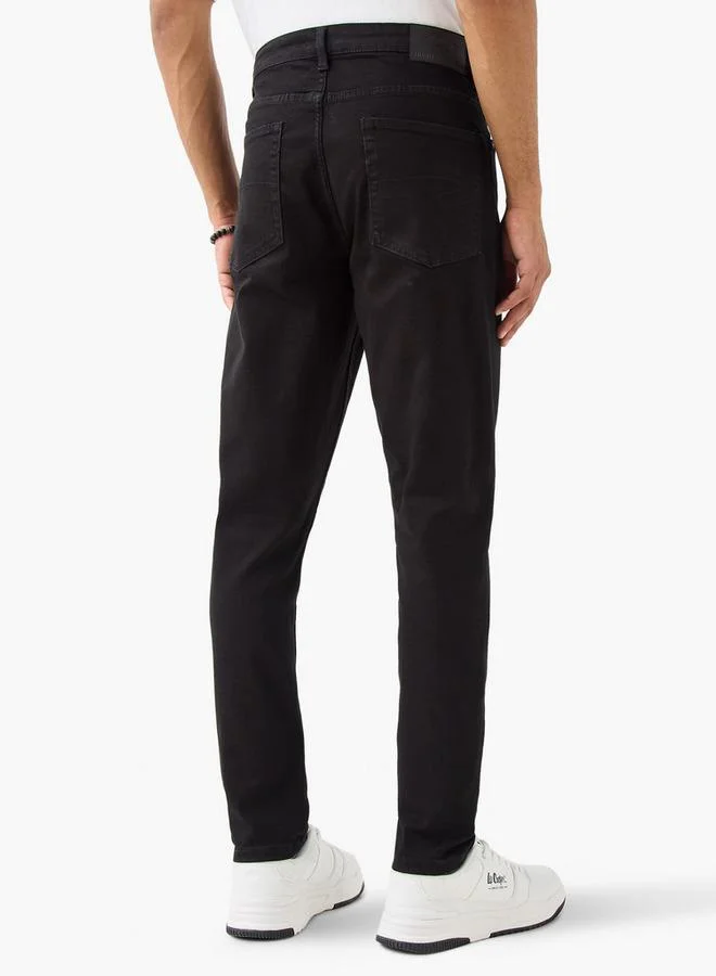 Lee Cooper Black Lee Cooper Skinny Fit Jeans with Button Closure and Pockets for Men | Best Price UAE