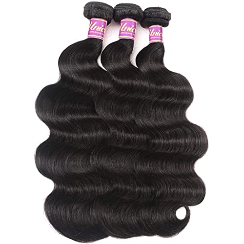 Unice Hair Brazilian Unprocessed Virgin Human Hair Weave Bundles 3pcs Body Wave Weft Extensions Natural Color 14 16 18 Inch - Image 2