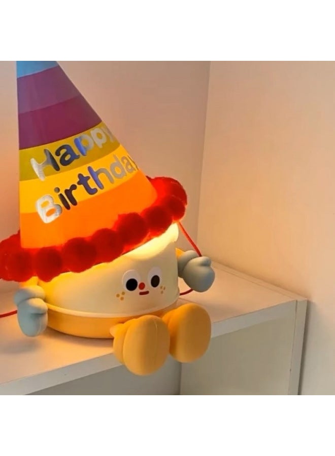 Cake Night Light Atmosphere Bedroom With Sleep Internet Celebrity Led Charging Silicone Pat Light Women's Year Birthday Gift-Colour:365-day Long Warranty - Ghostwriting Greeting Cards - Warm Night Lights-Size:Cake Lamp + Illustration Birthday Gift Bag + Greeting Card - Image 5