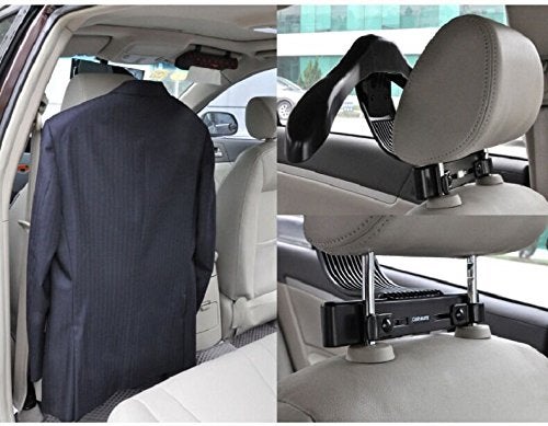 Kavid Multi-Purpose Car Back Seat Coat Hanger – Universal Headrest Clothes Holder for Jackets, Suits, Shirts, Blazers, Coats – Space-Saving Vehicle Clothes Rack Organizer (Black) - Image 3