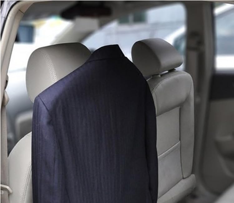 Kavid Multi-Purpose Car Back Seat Coat Hanger – Universal Headrest Clothes Holder for Jackets, Suits, Shirts, Blazers, Coats – Space-Saving Vehicle Clothes Rack Organizer (Black) - Image 2