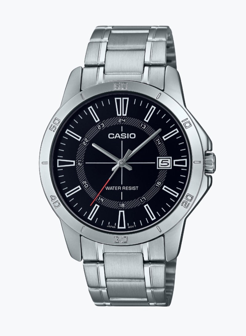 كاسيو ساعة يد بعقارب وسوار من الستانلس ستيل طراز MTP-V004D-1CUDF للرجال