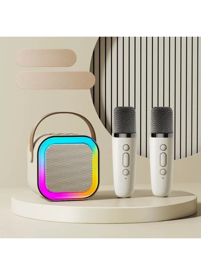 Portable Karaoke Machine with 2 Wireless Microphone Music Player Mini BT Speaker - Image 2