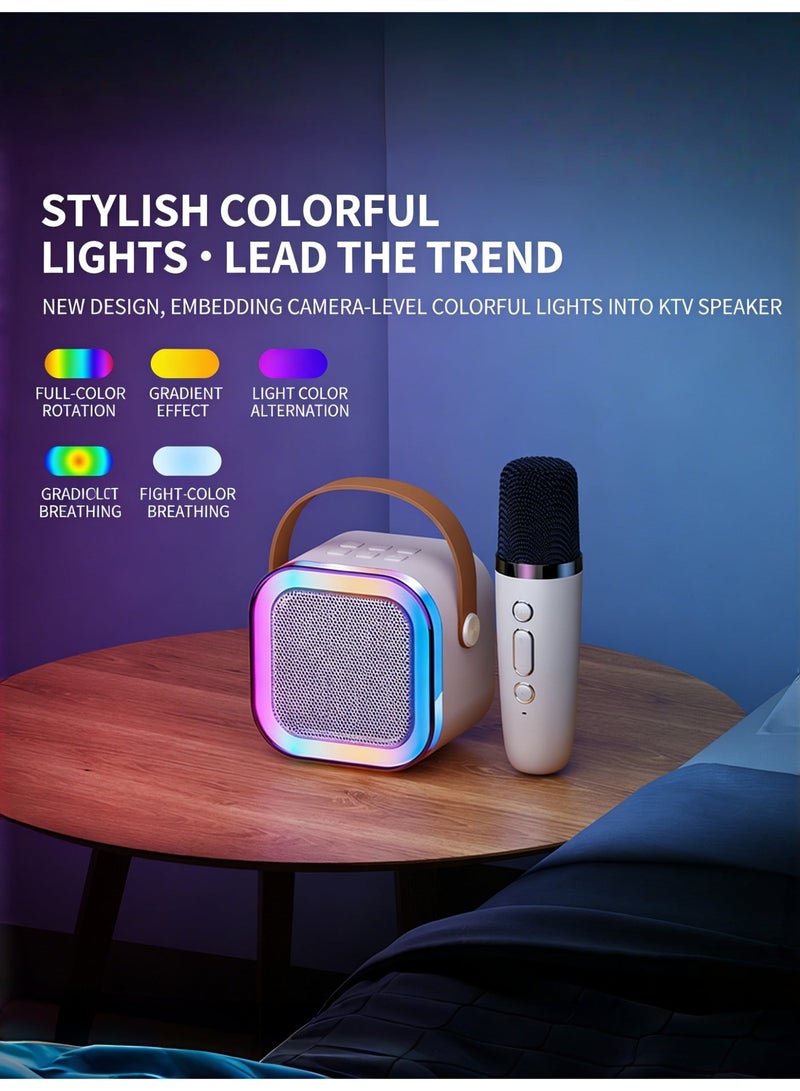 Portable Karaoke Machine with 2 Wireless Microphone Music Player Mini BT Speaker - Image 3