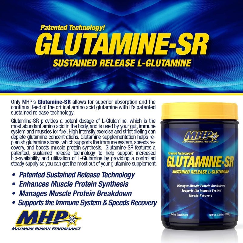 Maximum Human Performance MHP Glutamine SR Immune Health Muscle Recovery Support Muscle Mass Speed Recovery 160 Servings 22 Pound Pack of 1 - Image 3