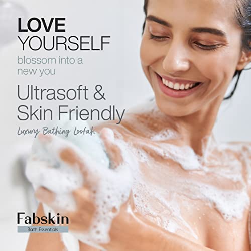 Fabskin Bath Body Brush Loofah For Men & Women With Long Handle | Body Bath Brush | Back Scrubber For Bathing | Made In India (Black and White) - Image 2