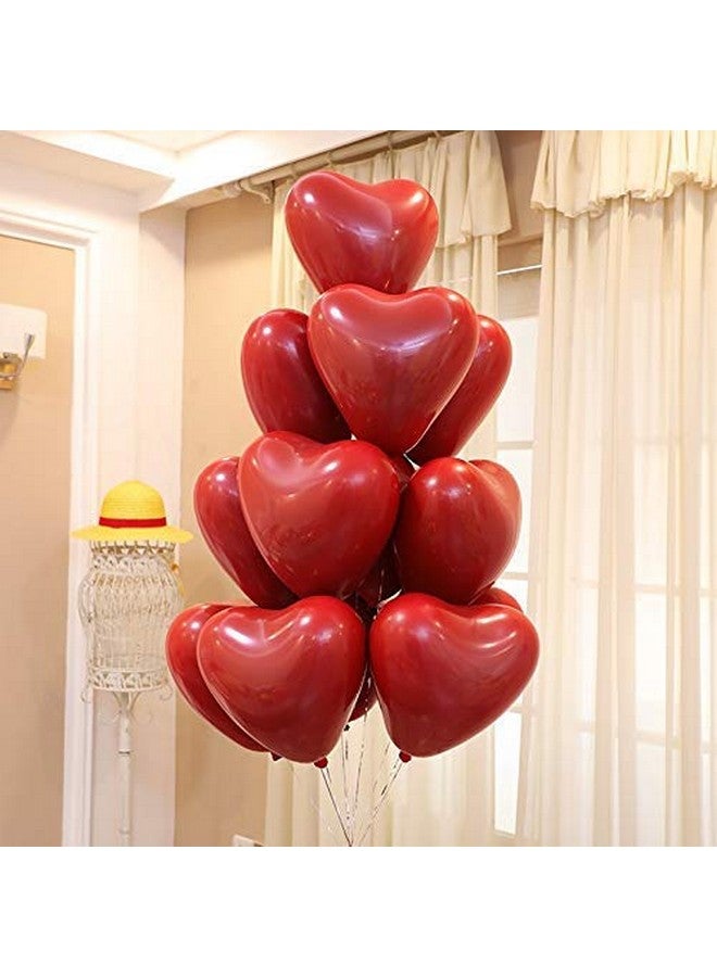 AnnoDeel 50pcs 10inch Red Heart Balloons, Red Heart thick Ruby Double Latex Balloons for Love Bride Wedding Valentine Day Party Decoration Supply - Image 4