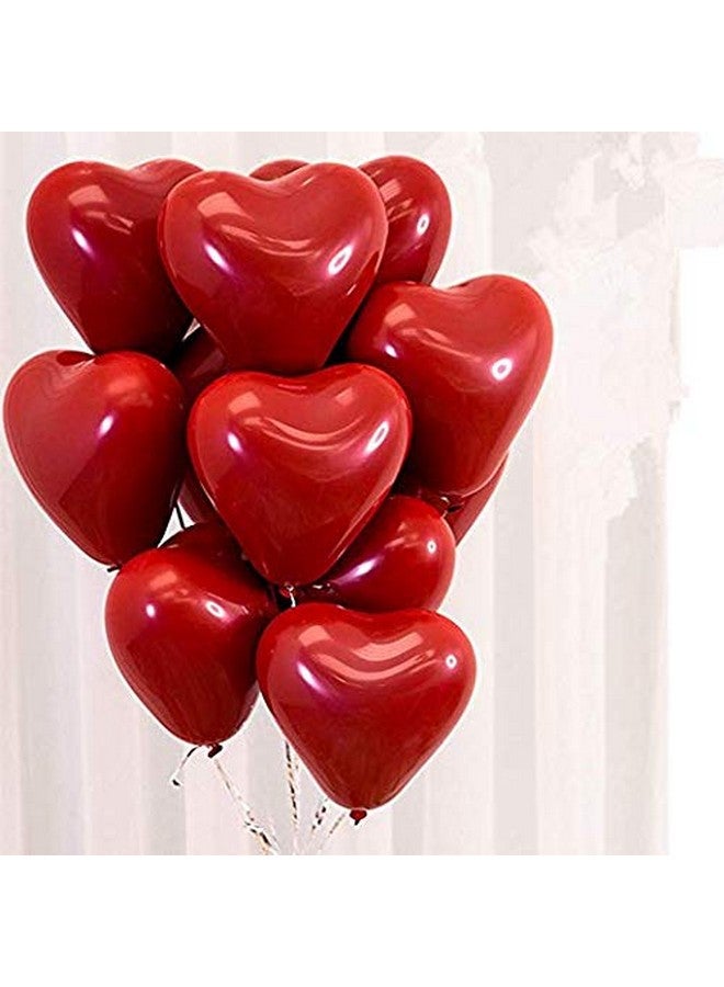 AnnoDeel 50pcs 10inch Red Heart Balloons, Red Heart thick Ruby Double Latex Balloons for Love Bride Wedding Valentine Day Party Decoration Supply - Image 2