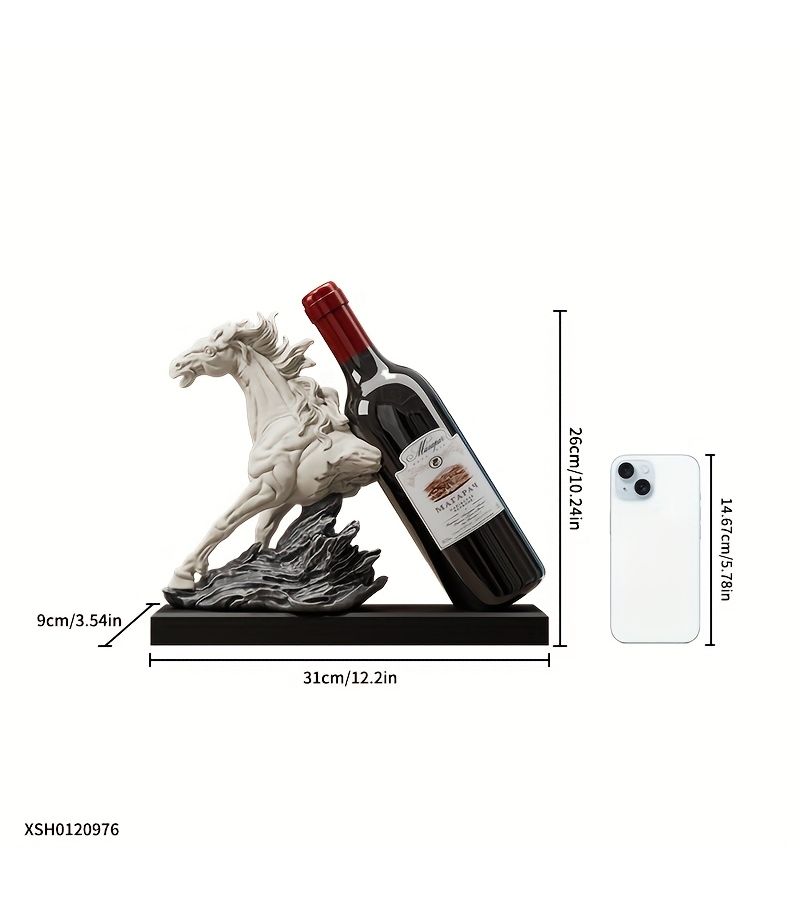 Black Horse Head Wine Rack Collectible Resin Figurine Living Room Cabinet Decor Gift - Image 4