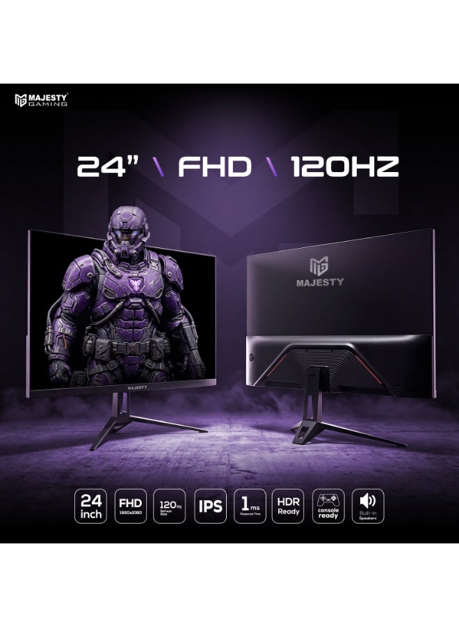 ماجيستي شاشة العاب 23.8 انش FHD 1920x1080 | IPS | 120Hz | 1ms | HDR | 100% sRGB | جي سينك وفري سينك | مكبرات صوت مدمجة | VGA وHDMI | فيسا - Image 2