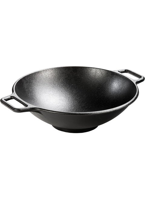 Lodge P14W3 Pro-Logic Cast Iron Wok, 14-Inch, Black