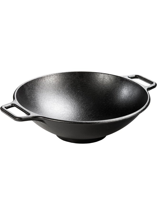 LODGE - Lodge P14W3 Pro-Logic Cast Iron Wok, 14-Inch, Black - Image 1