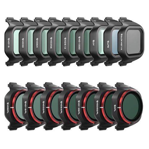 Freewell Mega 16Pack Filter Kit for DJI Mini 5 Pro with UV ND NDPL LPR Glow Mist 10Stop ND1000 CPL Haze Reduction Cinematic Filter Set for Aerial Photography - Image 1