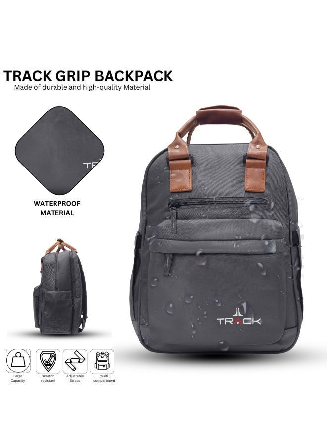 TRACK GRIP Backpack + Pouch - Grey | Laptop Backpack for Work & Travel | Lightweight Durable Backpack with Organized Storage | Comfortable Shoulder Straps | Everyday Carry Bag Set - Image 5