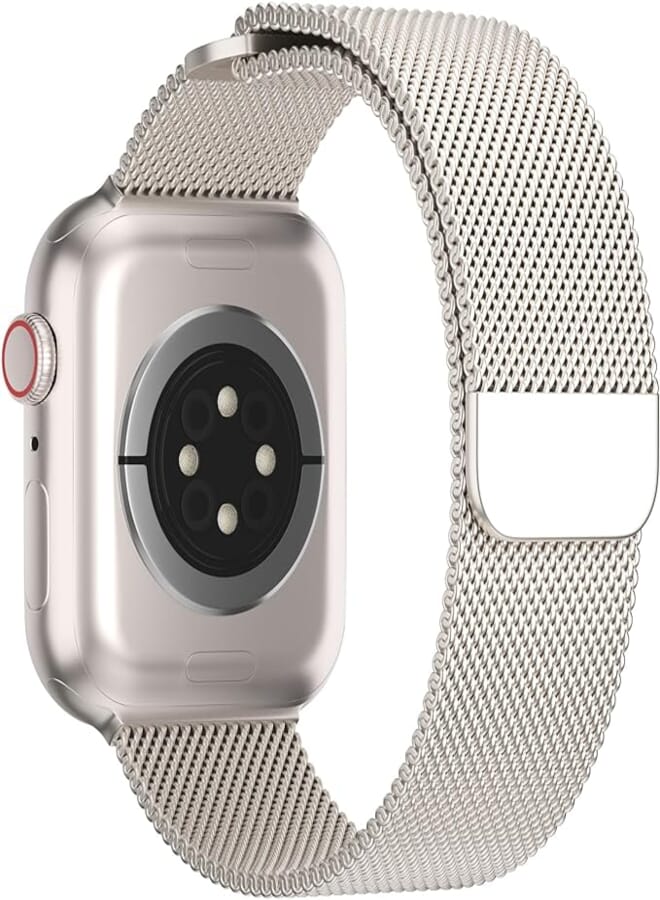 سوار معدني من الفولاذ المقاوم للصدأ من TRA متوافق مع سوار ساعة Apple Watch مقاس 38 مم 42 مم 40 مم 44 مم 41 مم 45 مم 49 مم، سوار معصم بحلقة مشبك مغناطيسي شبكي لسلسلة iWatch Ultra 9/8/SE/7/6/5/4/3/2/1 للرجال والنساء