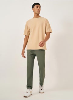 Fort Collins Men Solid Drawstring Waist Regular Fit Pants  - Image 2