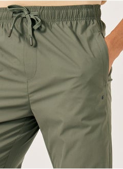 Fort Collins Men Solid Drawstring Waist Regular Fit Pants  - Image 3