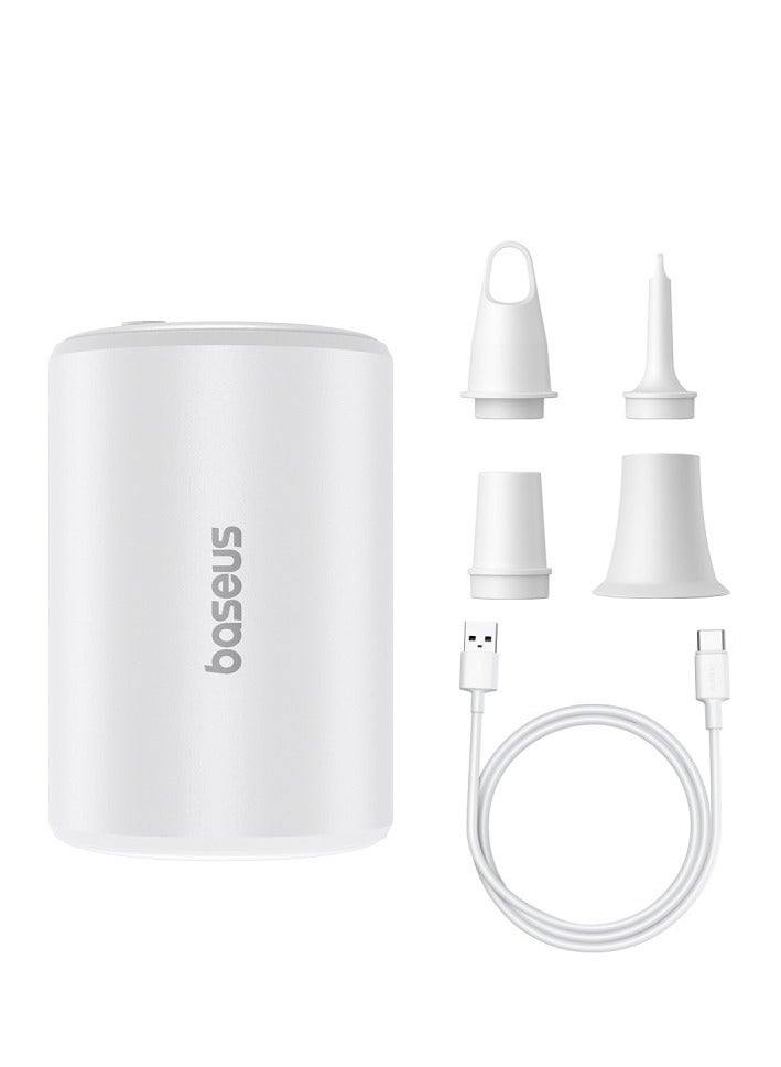 Baseus Pocket Go Air Blower combines multiple functions such as inflation, deflation, manual deflation, and powerful airflow suitable for boating - White - Image 1