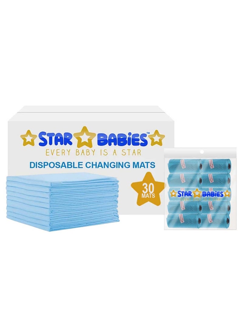 Combo Packs Changing Mat 45 X 60Cm 30Pcs With Scented Bag Pack Of 10 150Bags-Blue - pzsku/Z29680A2D430E98645784Z/45/_/1696335888/851a0ade-0204-42e1-9705-d5462ee21e23