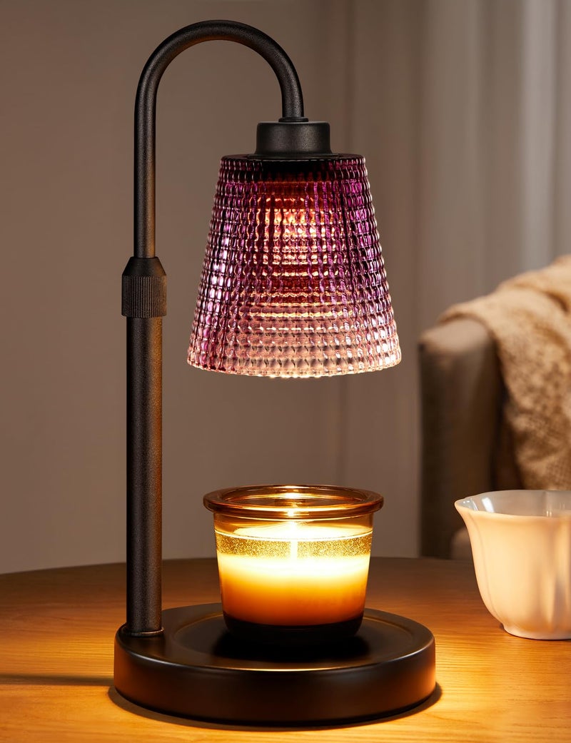 Innqoo Purple Candle Warmer Lamp with Timer Dimmable Candle Warmer for Home Decor Height Adjustable Candle Lamp for Jar Candles Birthday Gifts for Women Mom House Warming Gifts New Home - Image 2