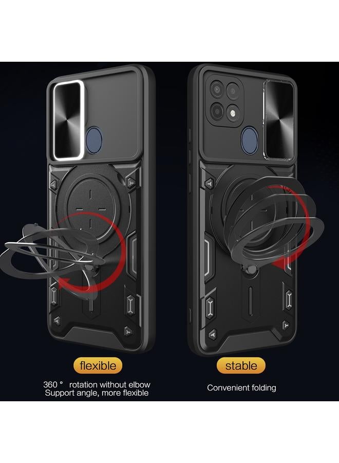 erorex Case For OPPO A15 / A15s / A35 2021 CD Texture Sliding Camshield Magnetic Holder Phone Case - Image 5