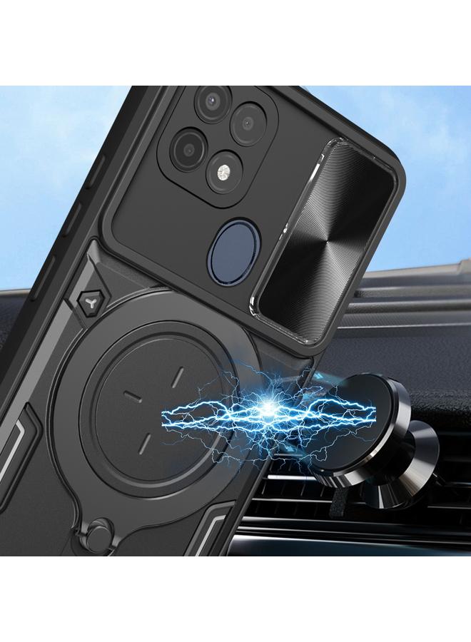 erorex Case For OPPO A15 / A15s / A35 2021 CD Texture Sliding Camshield Magnetic Holder Phone Case - Image 4