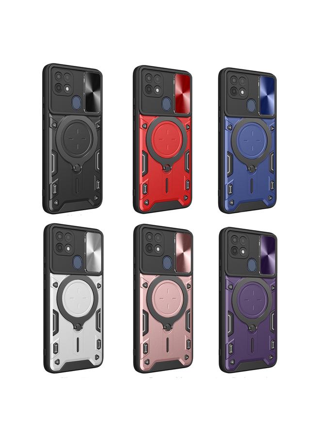 erorex Case For OPPO A15 / A15s / A35 2021 CD Texture Sliding Camshield Magnetic Holder Phone Case - Image 2