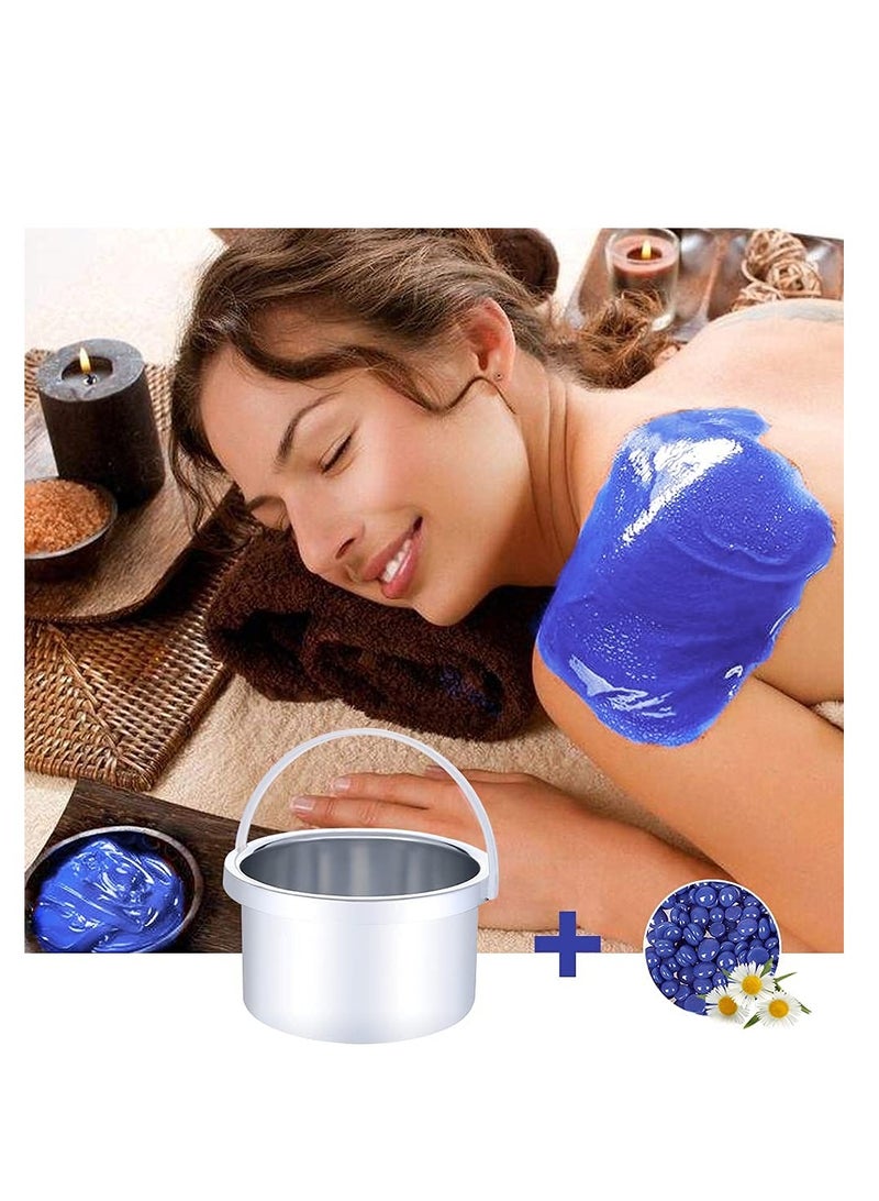 Hard Wax Beads for Hair Removal with 10 Sticks, Wax Beads for Sensitive Skin, Body Wax Beads for Thick Hair, Waxing Beads for Face, Eyebrows, Body, Home(100g/pack) (5pack, Chamomile) - Image 3