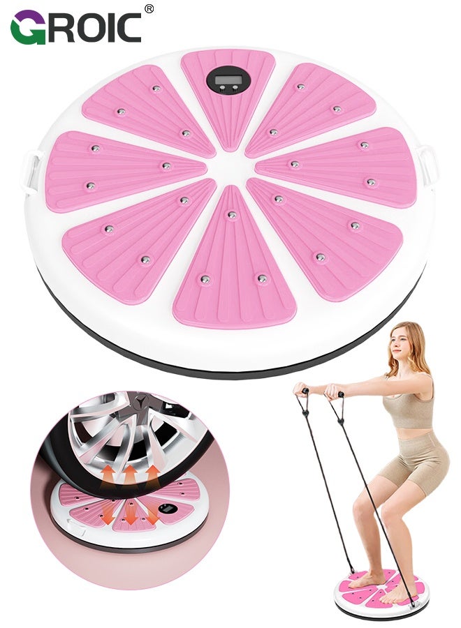 GROIC Waist Twisting Disc, Waist Twist Board for Exercise Twisting with Digital Counter, Steel Balls & Pull Rope - Full-Body Home Fitness Equipment for Waist Shaping & Arm Training - Pink - Image 1
