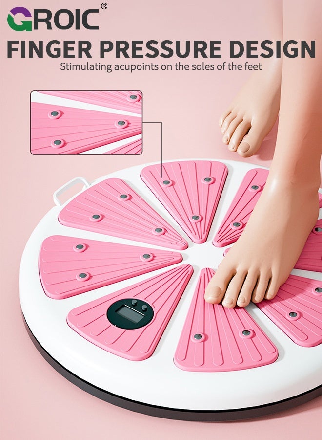 GROIC Waist Twisting Disc, Waist Twist Board for Exercise Twisting with Digital Counter, Steel Balls & Pull Rope - Full-Body Home Fitness Equipment for Waist Shaping & Arm Training - Pink - Image 5