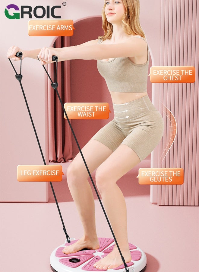 GROIC Waist Twisting Disc, Waist Twist Board for Exercise Twisting with Digital Counter, Steel Balls & Pull Rope - Full-Body Home Fitness Equipment for Waist Shaping & Arm Training - Pink - Image 3