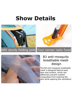 Generic Camping Tent - Family 4-6 Person Easy Setup with Carry Bag Pop Up Waterproof Windproof for Camping Hiking Mountaineering Blue Aluminum  - Image 5