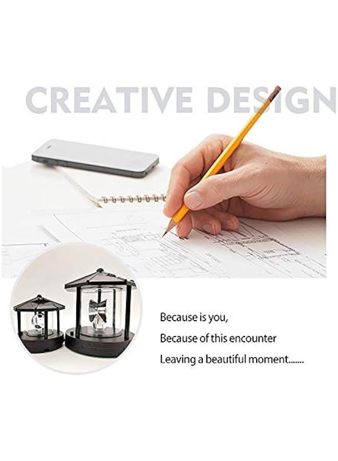 فانوس شمسي، فانوس يعمل بالطاقة الشمسية بتقنية LED مع مصباح إشارة دوار، مصباح خارجي مضاد للماء للتعليق، زينة للحديقة والفناء والأسوار. - Image 4