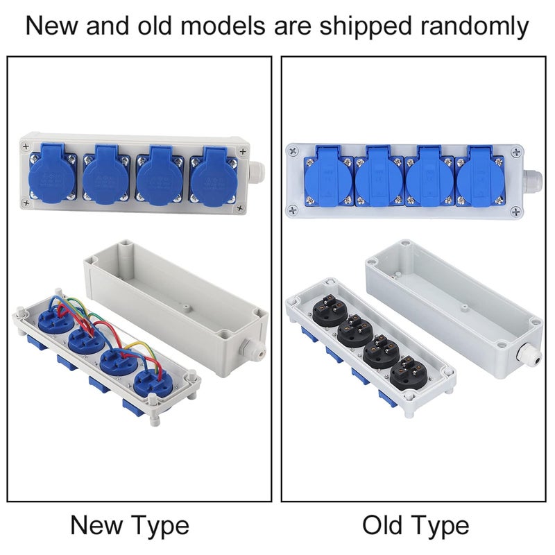 صندوق مأخذ كهربائي خارجي مقاوم للماء مع مفتاح، مادة ABS عالية الأمان، أربعة مآخذ - Image 5