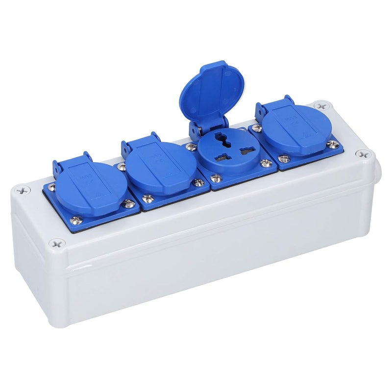 صندوق مأخذ كهربائي خارجي مقاوم للماء مع مفتاح، مادة ABS عالية الأمان، أربعة مآخذ - Image 4