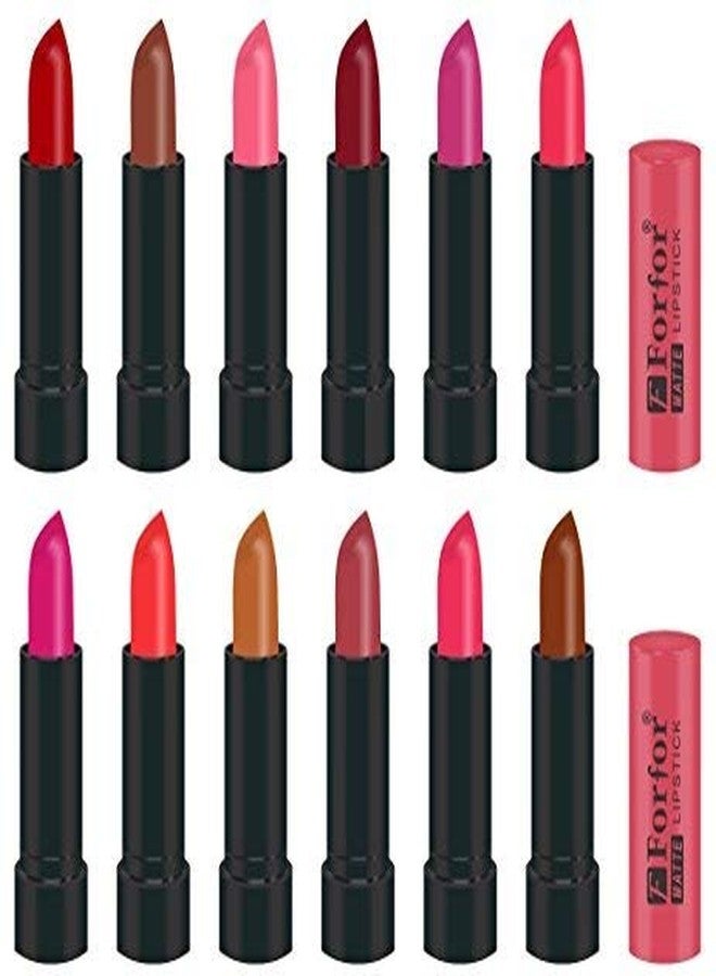 فور فور أحمر شفاه FORFOR STYLISH_LIPSTICK متعدد الألوان (مجموعة من 12 قطعة) - Image 1