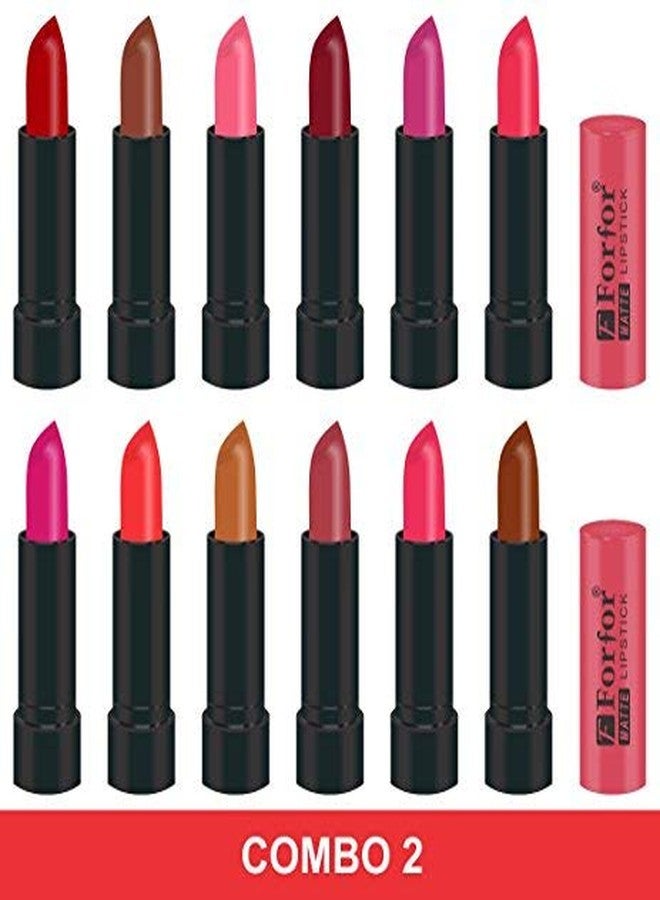 فور فور أحمر شفاه FORFOR STYLISH_LIPSTICK متعدد الألوان (مجموعة من 12 قطعة) - Image 2