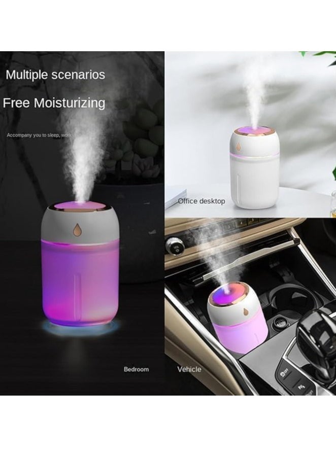 Air Humidifier, Aromatherapy Diffuser, 360 Degree USB, Silent Ultrasonic Fast Humidifier for Home Room, Color Changing Humidifier, Suitable for Home and Bedroom Use