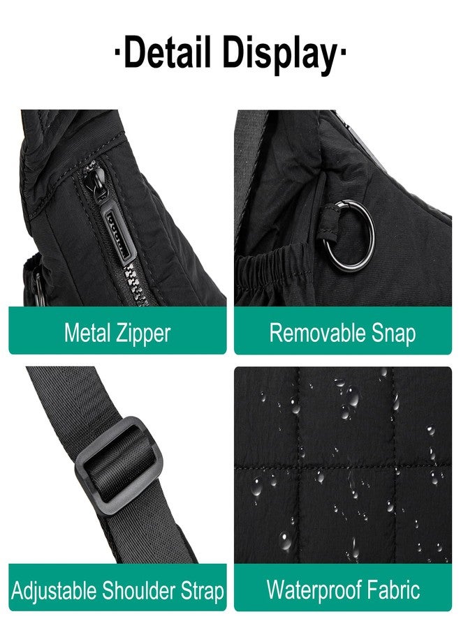 GASSDA Shoulder Bag for Women Small Puffer Purses Crescent Bag Hobo Handbags with Adjustable Strap for Daily, Black - Image 5