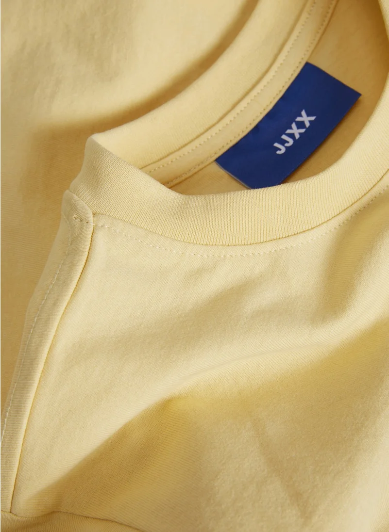 JJXX Crew Neck Printed Yellow Women's T-Shirt 12200326