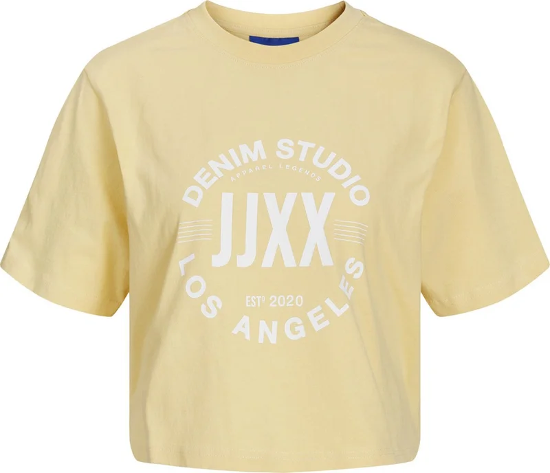 جي جي اكس اكس Crew Neck Printed Yellow Women's T-Shirt 12200326