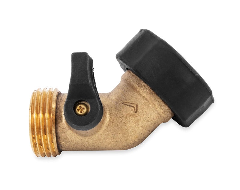 Camco Solid Brass 45 Degree Drinking Water Valve with Garden Hose Connections (20173) - Image 2