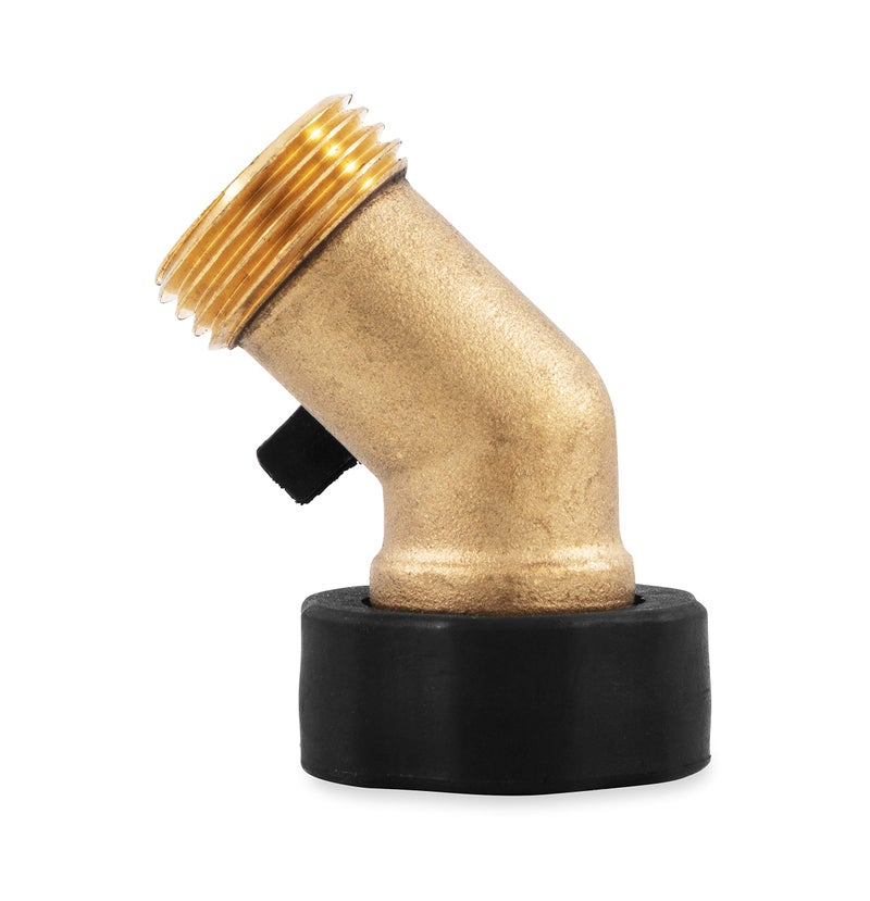 Camco Solid Brass 45 Degree Drinking Water Valve with Garden Hose Connections (20173) - Image 4
