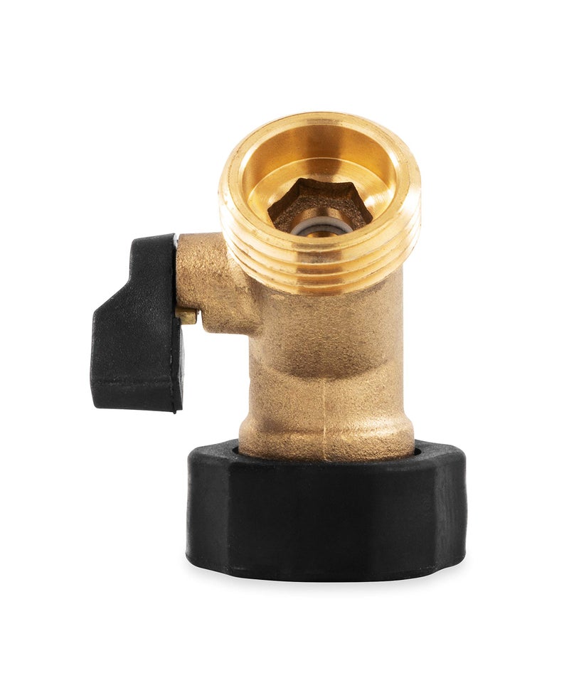 Camco Solid Brass 45 Degree Drinking Water Valve with Garden Hose Connections (20173) - Image 3
